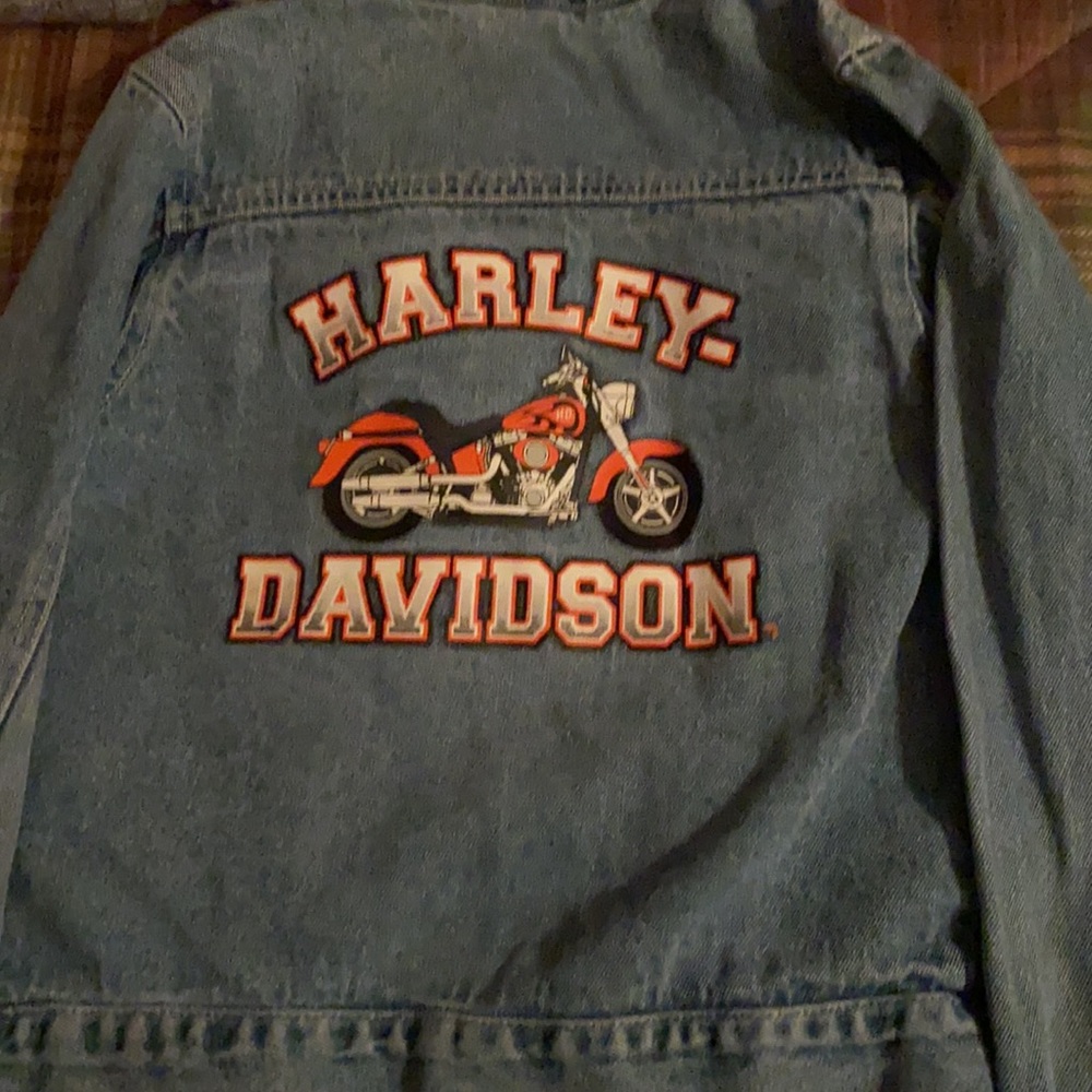 Harley Davidson size 8/10 kids blue Jean jacket
